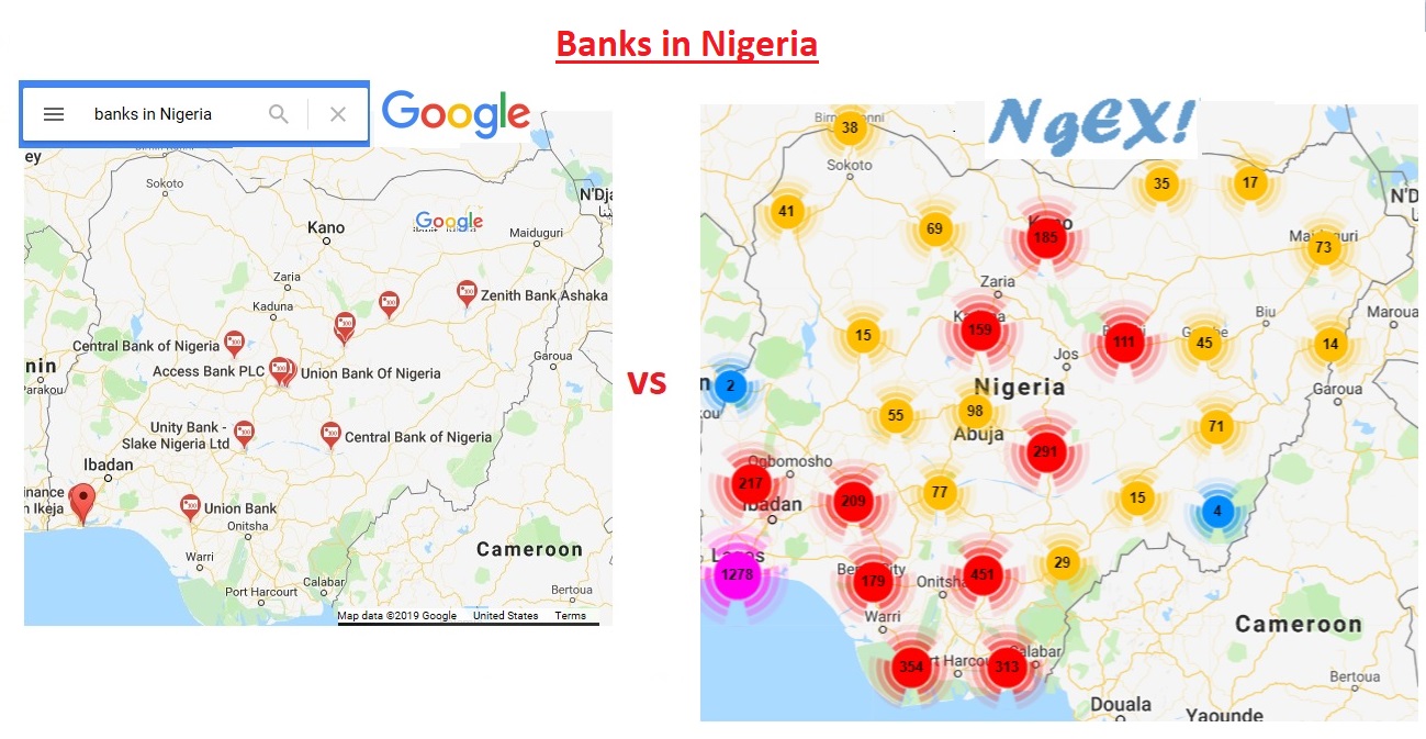 Google vs NgEX bank searches